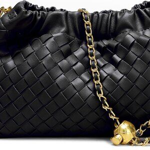 Woven Women's Crossbody Bag & Evening Purse, Trendy Dumpling Clutch & Hobo Cloud